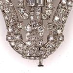 Pt 950/1000, 17,10 g, brilliant cut diamonds 6,00 ct, 1930, art deco
