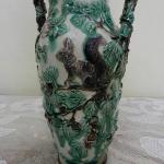 Secesní ruènì malovaná váza, majolika
