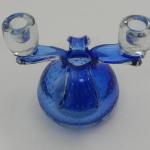 Modrá váza / svícen, hutní sklo