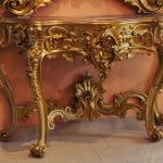 konzolový stolek, zlacené dřevo, Itálie 1850