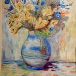 Obraz Váza s květy - akvarel velmi dobrý stav