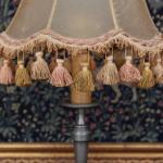 Starožitná lampa z cínu s originál stínidlem