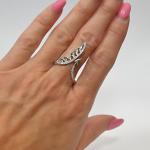 Stříbrný prsten abstraktní - Andělské peříčko