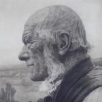 Gustav Jahn - Profil staršího muže v krajinì