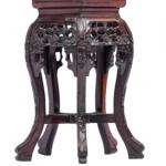 Čínský stolek z růžového dřeva s mramorem