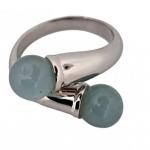 Stříbrný extravagantní prsten s akvamaríny
