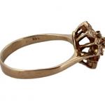 Zlatý diamantový prsten květinka z diamantů