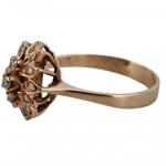 Zlatý diamantový prsten květinka z diamantů