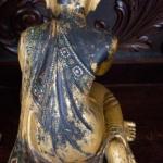 Barmský dřevěný Buddha. 19. stol. Inkrustace
