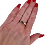 Luxusní prsten s TANZANITY a DIAMANTY-naveta brus