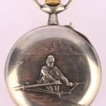 Kapesn pnsk hodinky plasticky zdoben - vesla, obecn kov,1900