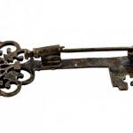 Brož - zdobený  královský klíč