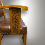 Set židlí s područkami, dub, kůže, Švédsko, 1920