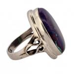 Stříbrný prsten s fialovým tyrkysem
