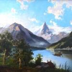Pohled na Alpsk jezero s mstekem