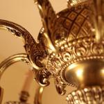 Zlat bronzov lustr Klasicistn 10 rovek