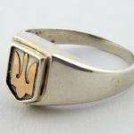 Stbrn prsten se zlatm Ukrajinskm znakem