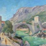 Richard Uherek - Pohled na Mostar s mostem