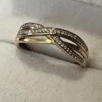 Briliantov zlat prsten - velikost 54