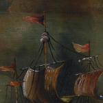 Obraz lodě, plachetnice, olej - Arthur Bellin