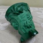 Art deco zelená váza Ingrid, malachitové sklo