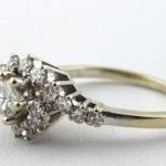 Zlatý diamantový prsten - Květina