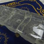 Autorská skleněná plastika, objekt z čirého skla