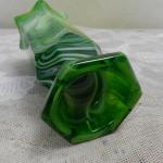 Art deco zelená žíhaná váza - Čechy