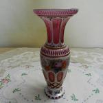 Broušená malovaná váza, přejímané sklo