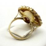 Zlacený stříbrný prsten s granáty a almandinem