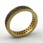 Zlacený stříbrný prsten s českými granáty