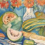 Josef Krejsa - Zátiší s květinami a ovocem