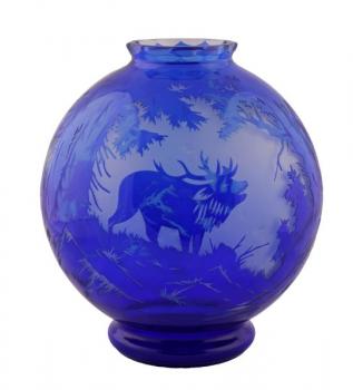 Modrá sklenìná váza