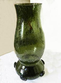 Sklenìná zelená váza