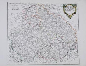 Mapa Čech, Moravy, Slezska a Lužice, 1777