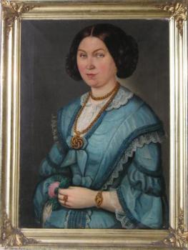 Starožitný obraz, portrét dámy-19.století
