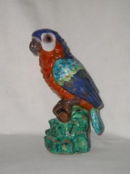 Schleiss Gmunden-keramický papoušek