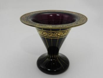 Zlacená fialová Art Deco váza