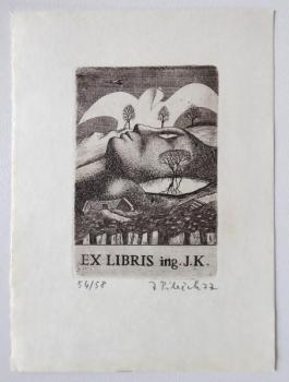 Jindøich Pileèek - Ex libris ing. J. K.