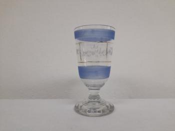 Modrá grogovka ”Na památku”, sklenka, sklenice