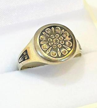  Stříbrný prsten zdobený smaltem Tula-velikost 63