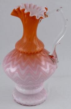 Džbánek z mléčného, růžového a oranžového skla - N