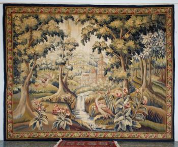 Krásná starožitná tapiserie / gobelín z Aubussonu
