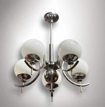 Chromovan lustr Art-Deco / T 7052