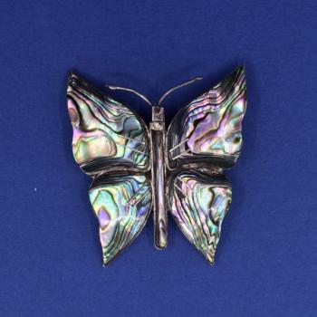 Stříbrná brož - motýl