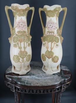 Starožitné párové vázy Royal Dux secesní výška 49 