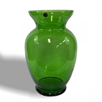 Skleněná zelená váza / Egermann – Nový Bor – 35 cm