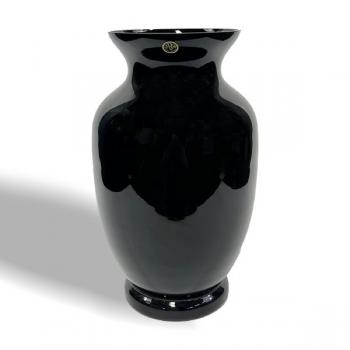Skleněná černá váza / Egermann – Nový Bor – 32 cm