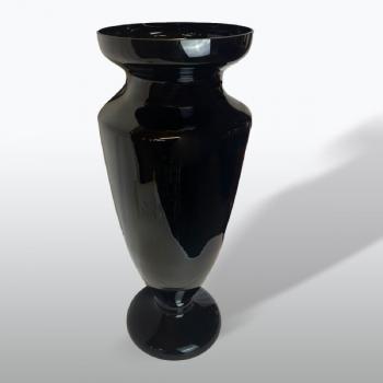 Skleněná černá váza / Egermann – Nový Bor