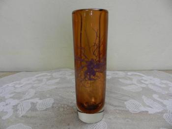 Autorská oranžová váza - Petr Hora, Škrdlovice